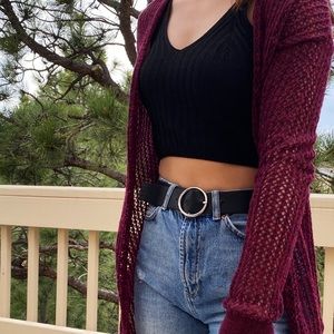 Maroon mudd cardigan
